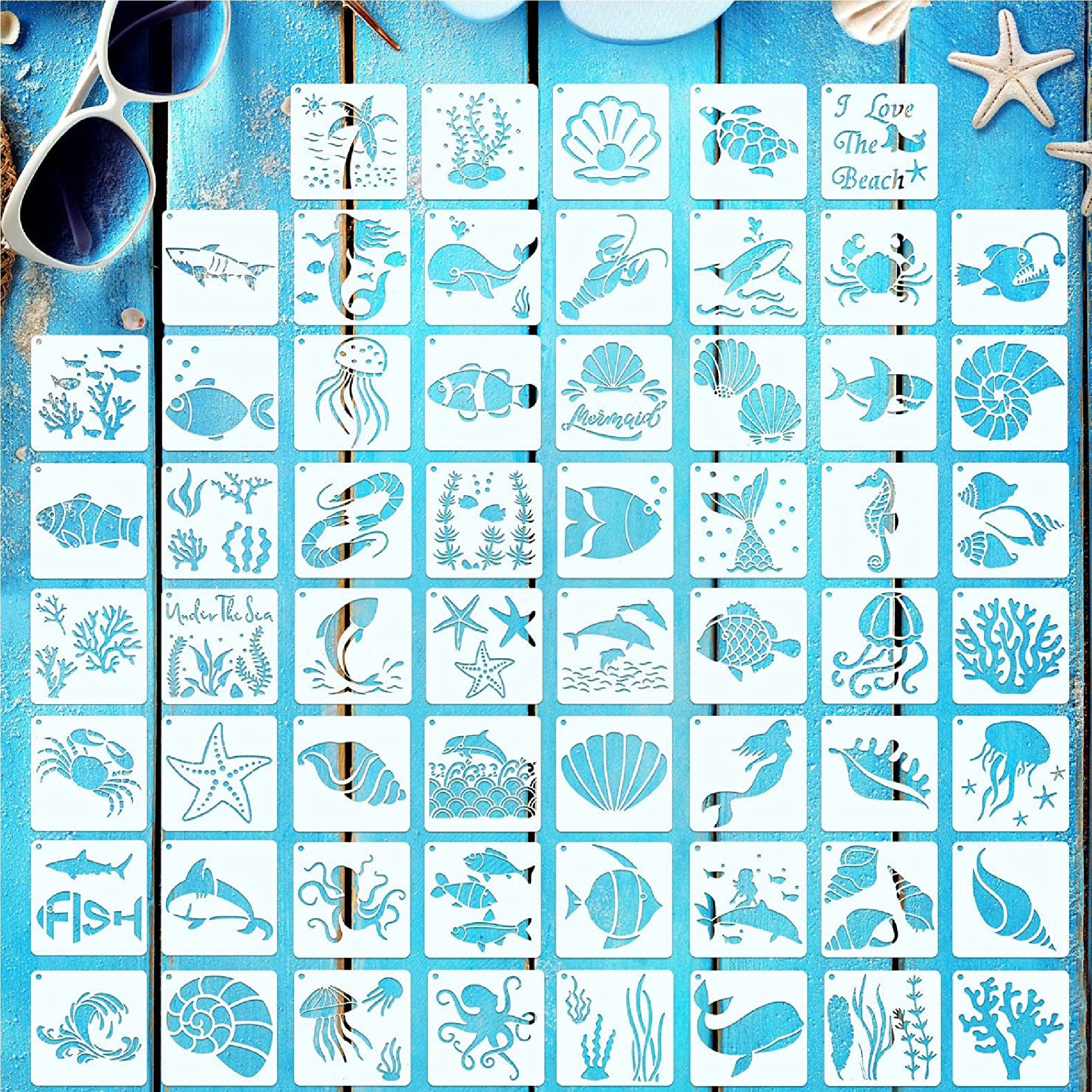 60 Pieces Stencil for Painting Reusable Stencil Wall Stencil - Etsy