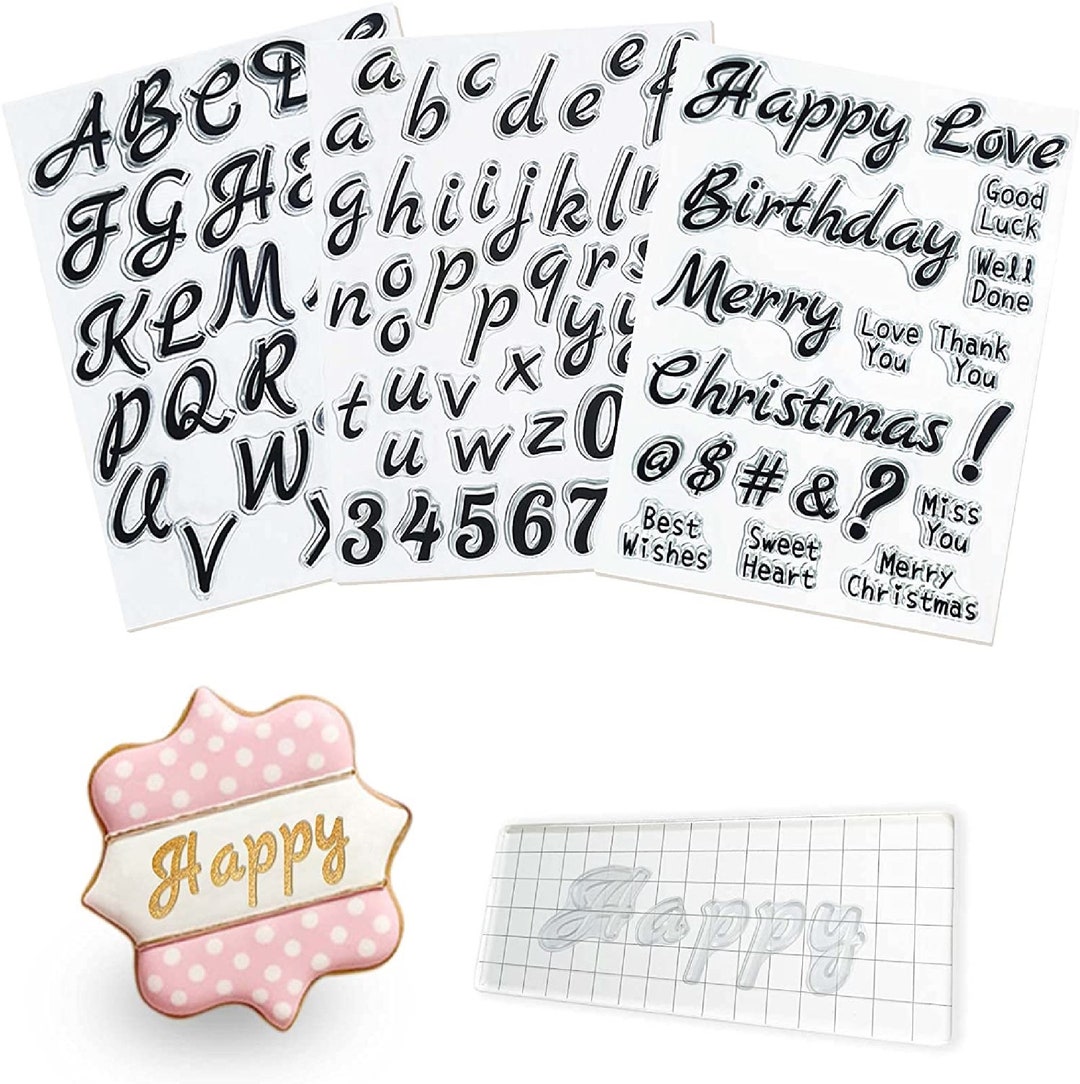 4PCS Alphabet Cake Stamps Tool for Fondant Cookie Biscuit Etsy