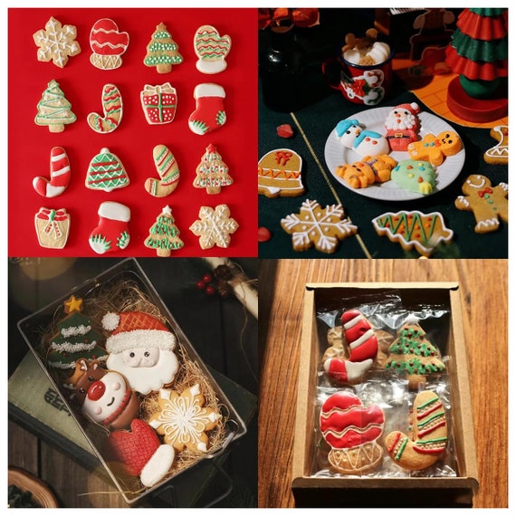 Christmas Silicone Chocolate and Candy Molds, Small Baking Molds for Cake  Toppers, Santa Clause Snowman Christmas Tree Presents Gingerbread Stockings