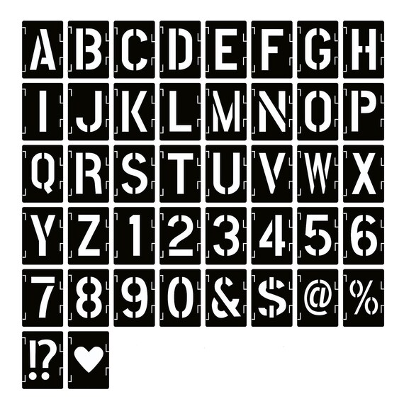 Alphabet Letter Stencils 3 Inches, 36 Pcs Reusable Plastic Letter Number Templates, Art Craft Stencils for Wood, Wall, Fabric, Rock, Chalkboard