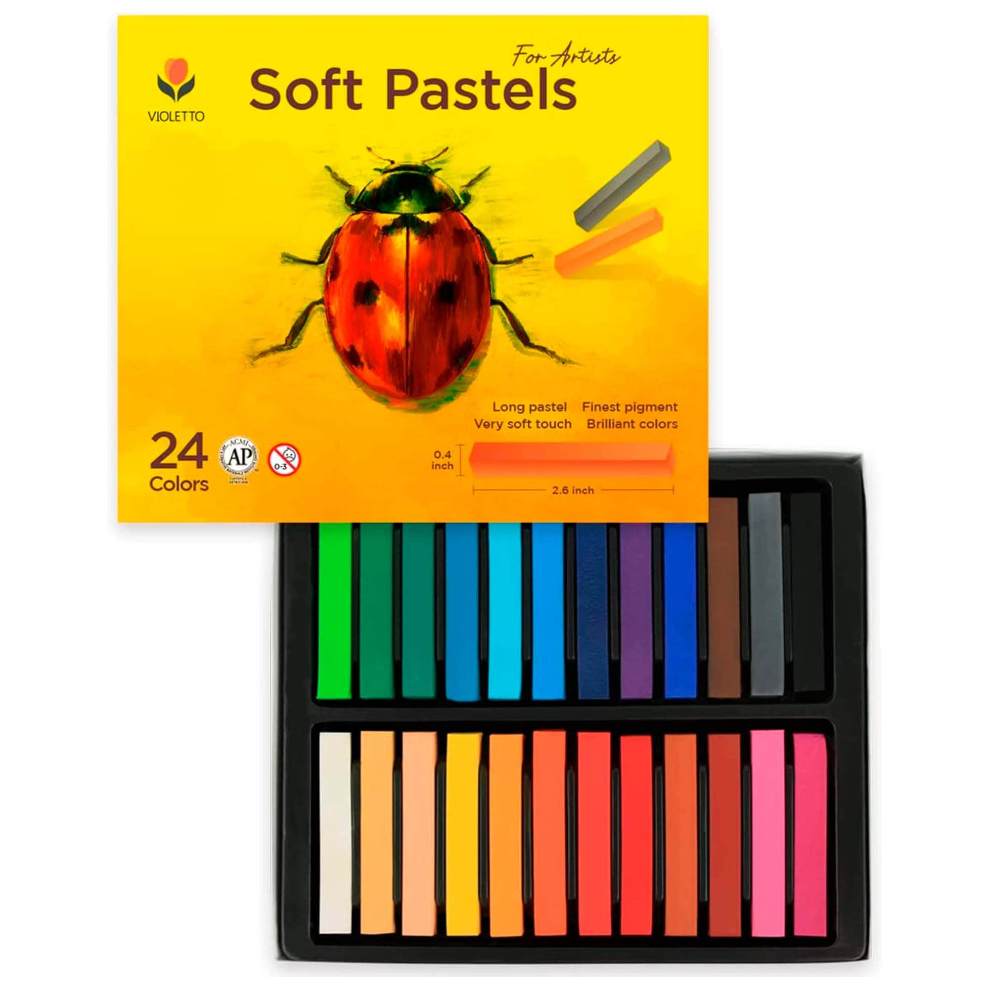 80pc Soft Pastels for Artists, Color Chalk Pastels Classroom Set