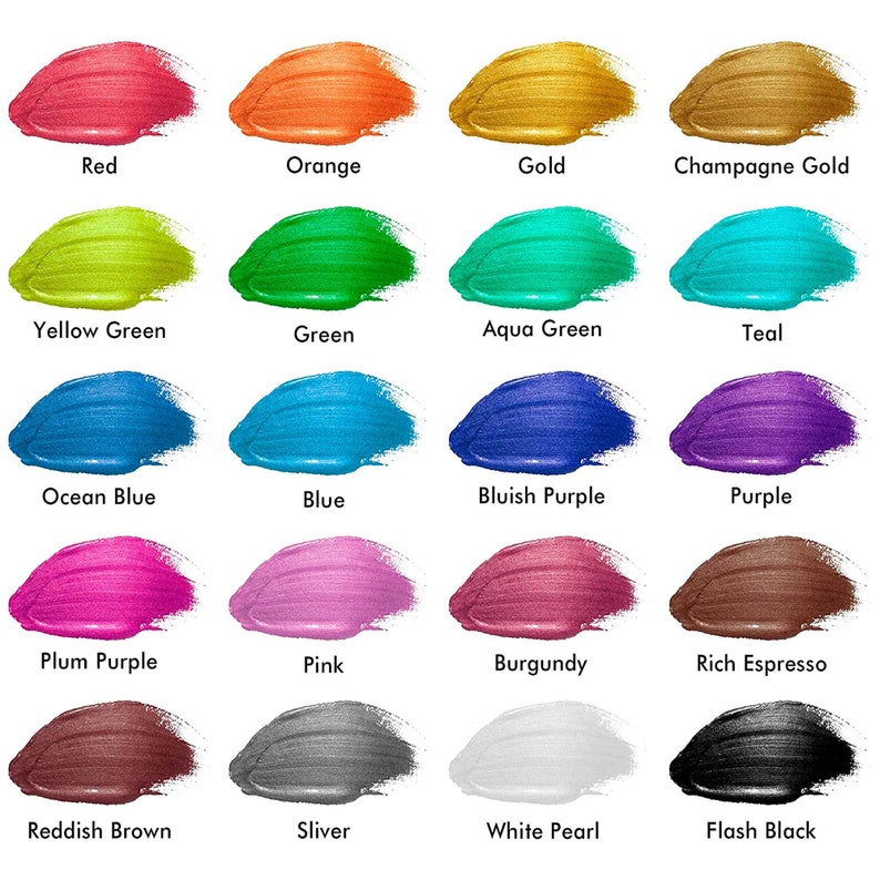 Metallic Acrylic Paint Set, 20 Colors Metallic Paint Etsy