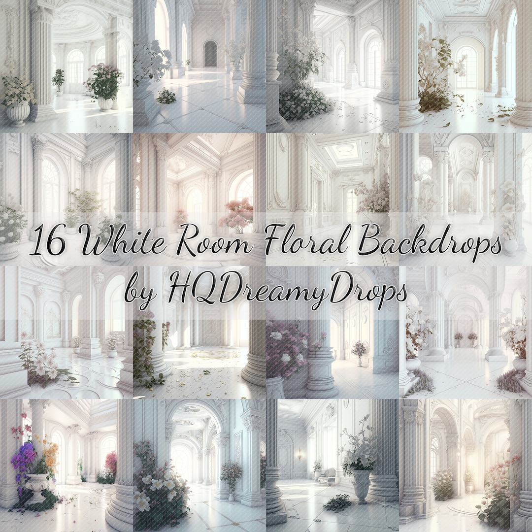 16 X White Room Floral Artistic White Room and Hallways - Etsy