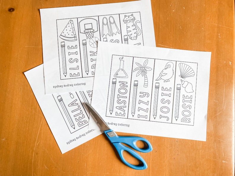 20 Personalized Bookmarks Printable & Coloring for Students, Classrooms