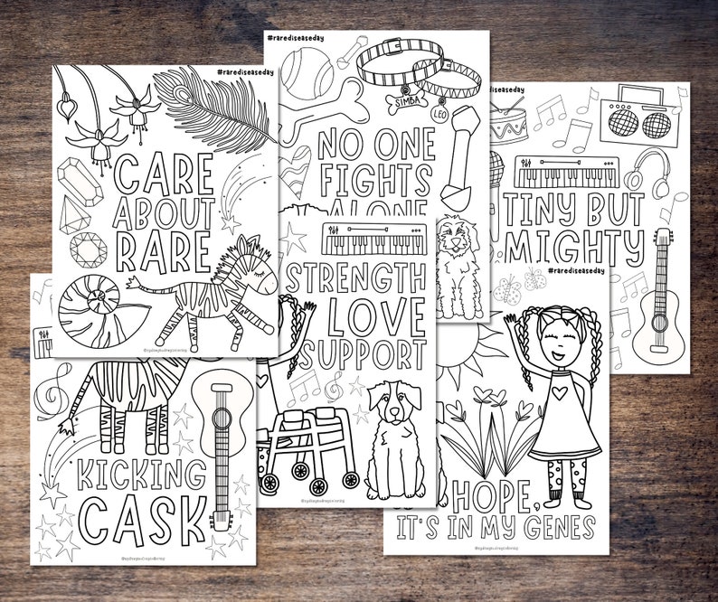 Rare Disease Day Coloring Printables 100% Profits Donated Raise ...