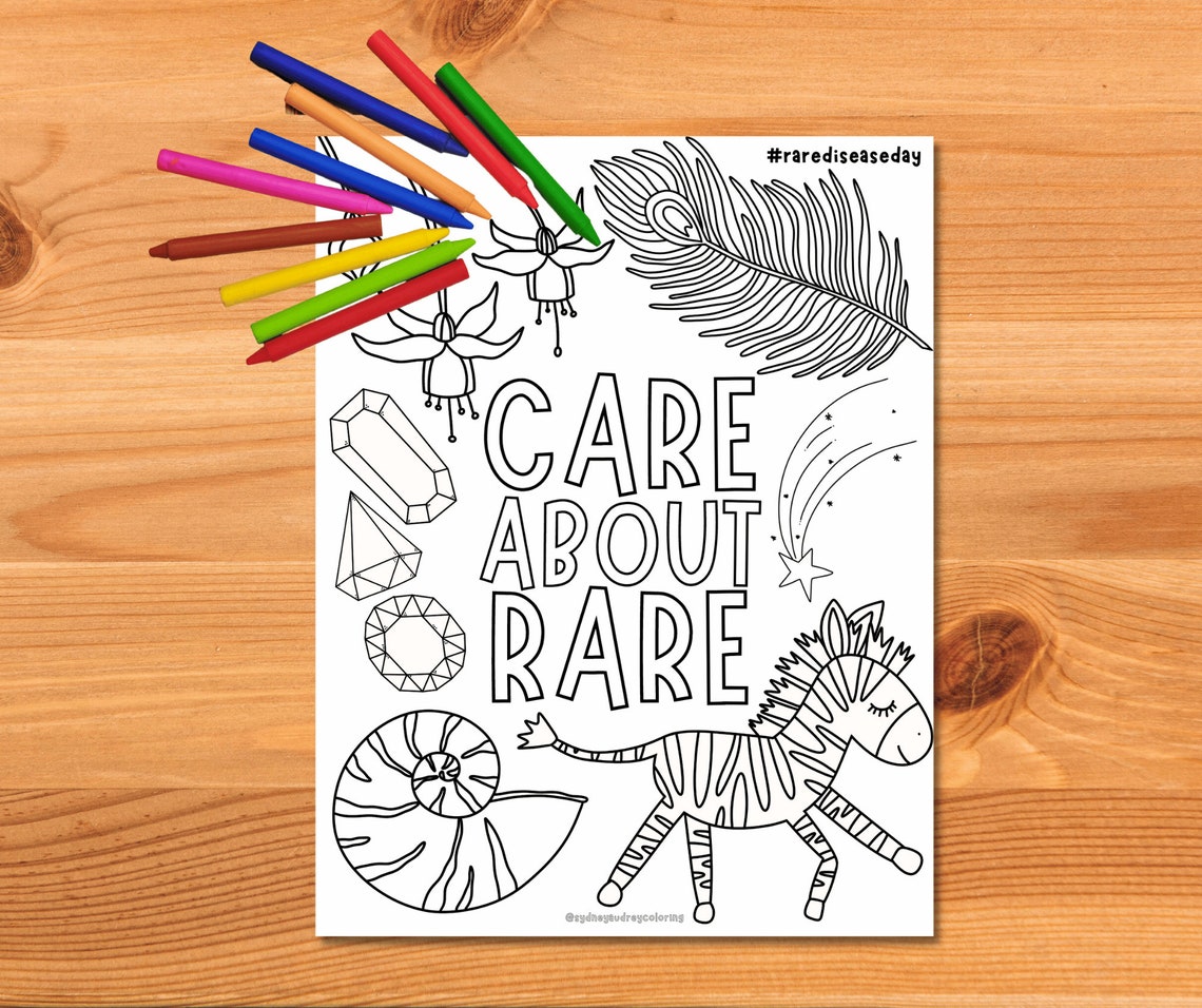 Rare Disease Day Coloring Printables 100% Profits Donated Raise ...