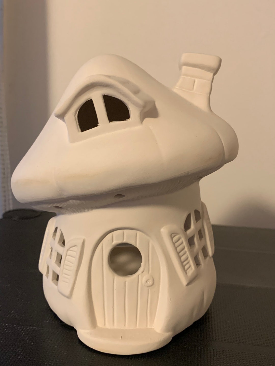 Ceramic Mushroom House Lantern/unpainted/bisque/tea Etsy