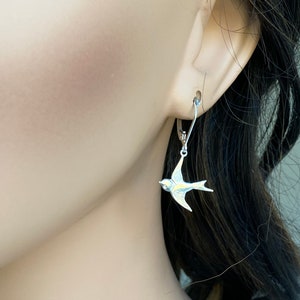 14k Gold Fill/ Sterling Silver Bird Earrings, Lever back Earrings, Birds Dangle Earrings, Gift for Her Wife Mother GirlFriend Best Friend