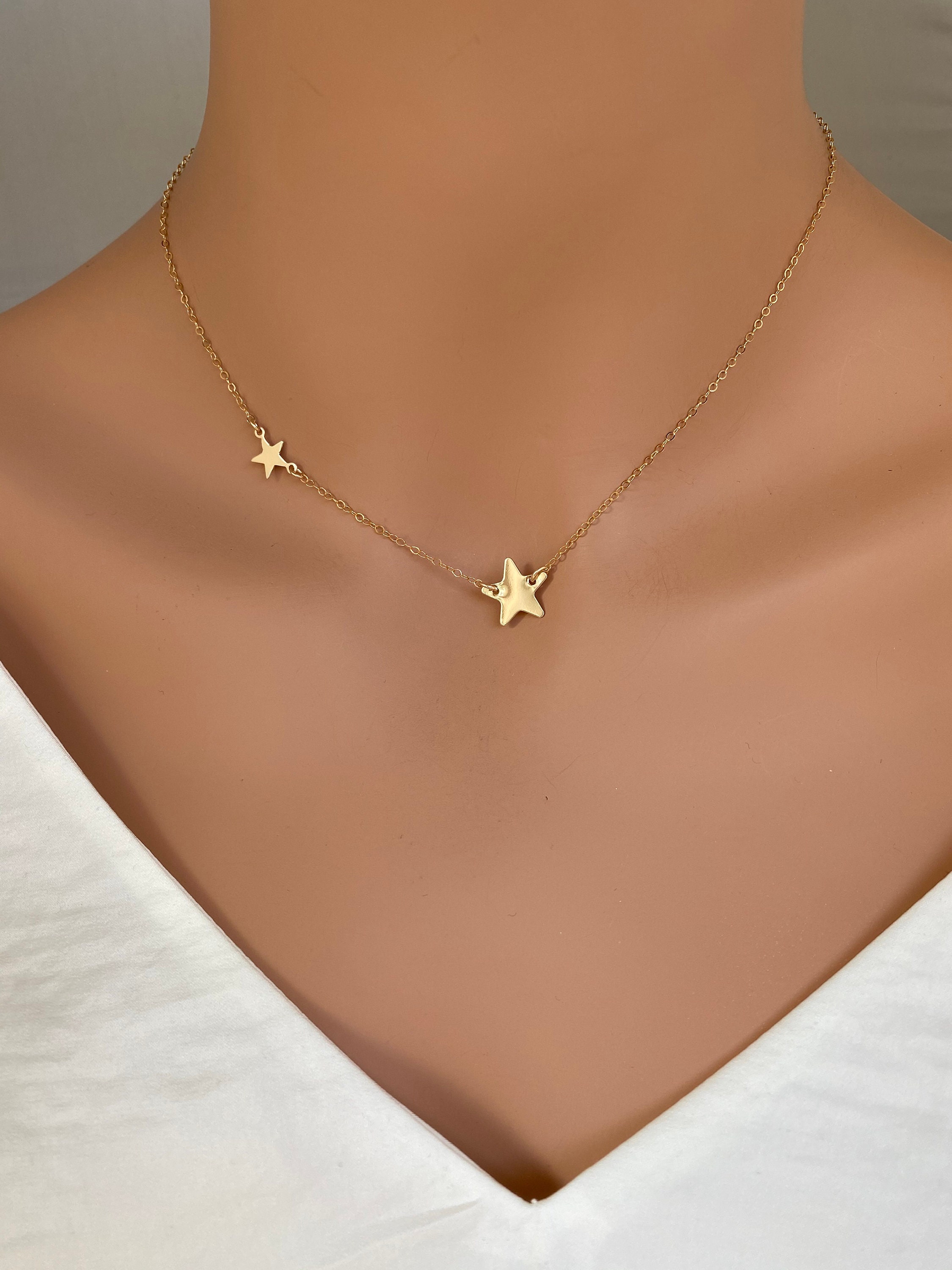 Gold Fill/ Sterling Silver Star Necklace, Twinkle in Style