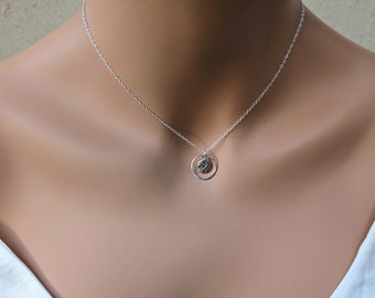 Abschluss Geschenk, kleine Kompass Halskette, Sterling Silber Kompass Halskette, Reise Schmuck, Freundschaft Schmuck, Geschenk für sie, minimalistisch
