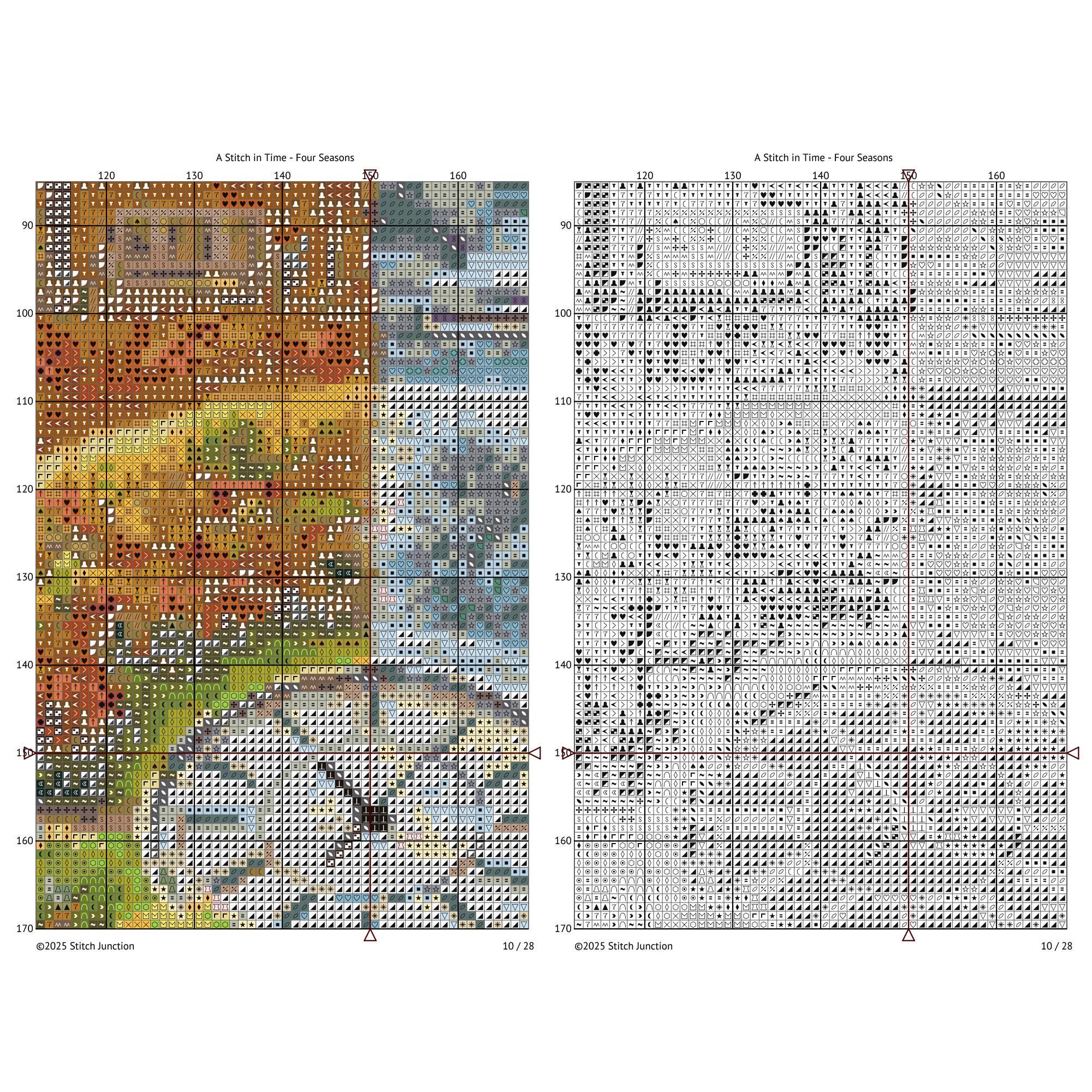 A Stitch in Time Cross Stitch Pattern - Seasonal Garden Landscape, Four ...