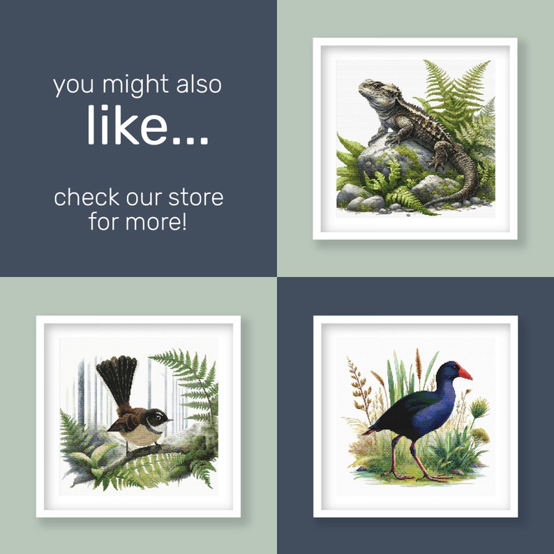 Cross stitch set of New Zealand Native birds