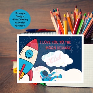Razones imprimibles Te amo Tarjetas de papelería para niños Regalo de cumpleaños para hijo Padre Cartas de amor Notas de almuerzo Tarjetas de afirmación positiva