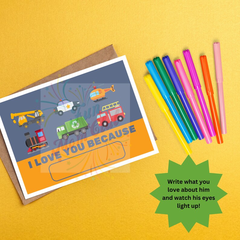 Printable Reasons I Love You Stationery Cards for Boys Birthday Gift ...