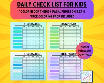 Lista de verificación diaria imprimible Tabla de comportamiento de tareas para niños Reglas de verano Horario de rutina para niños Planificador diario minimalista Lista de tareas Rastreador de hábitos