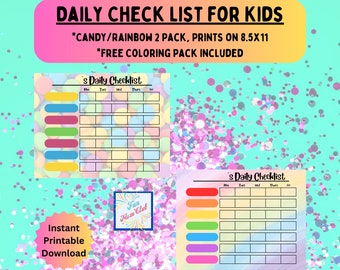 Lista de verificación diaria imprimible Tabla de comportamiento de tareas para niños Reglas de verano Horario de rutina para niños Planificador diario minimalista Lista de tareas Escuela en casa