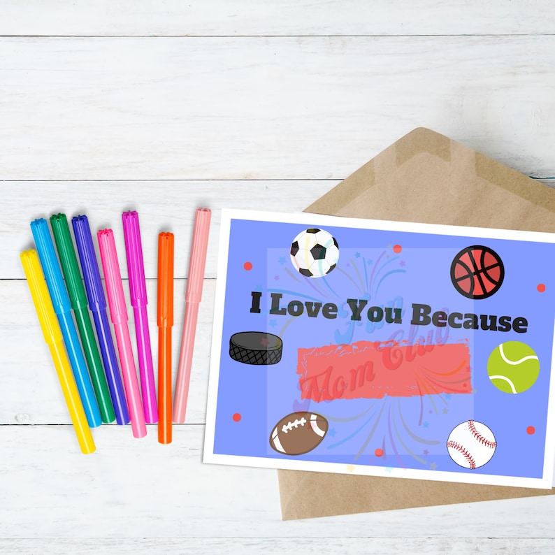 Printable Reasons I Love You Stationery Cards for Boys Birthday Gift ...