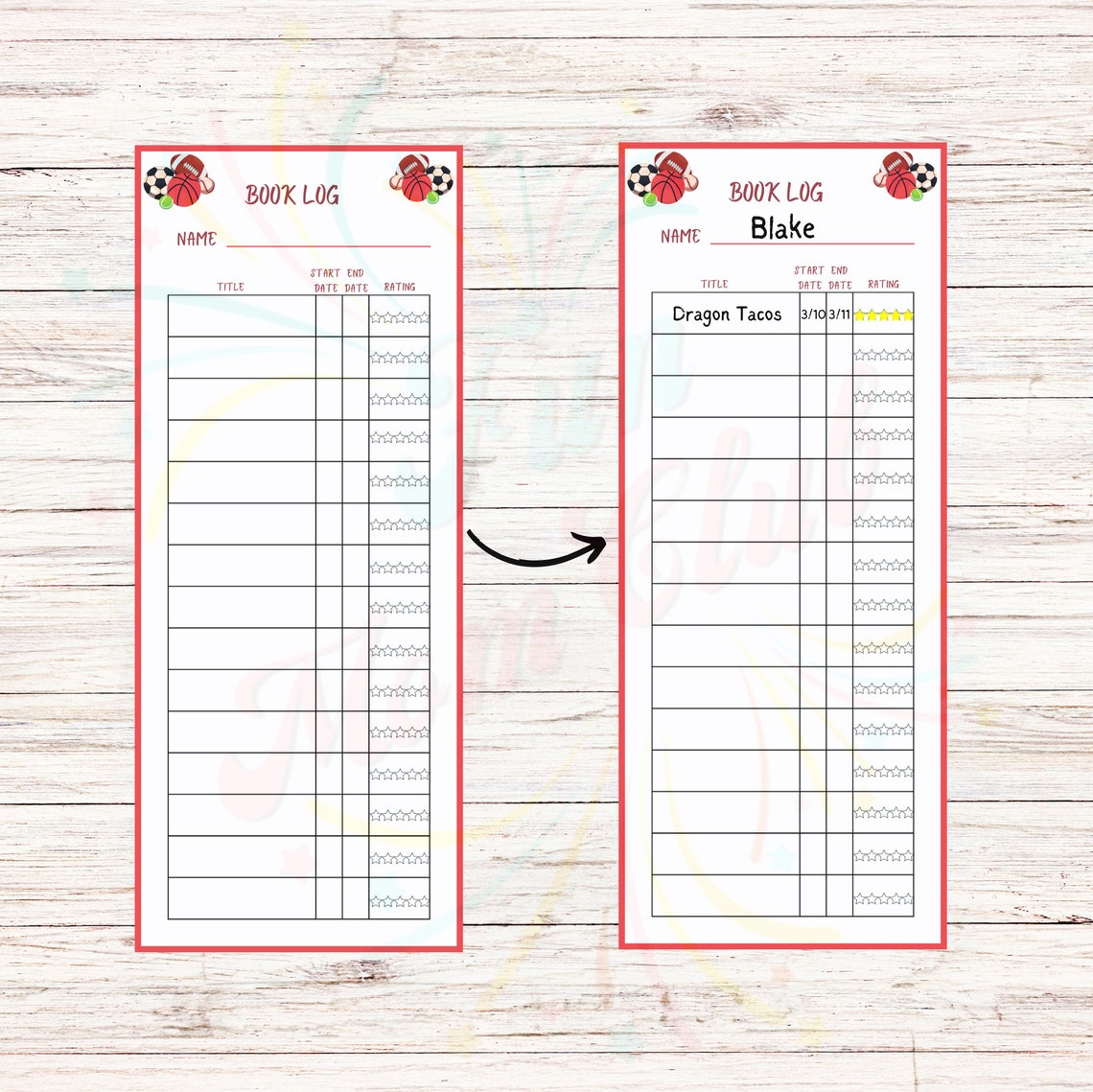Sports Theme Library Bookmark Printable Kids Reading Tracker Reading ...