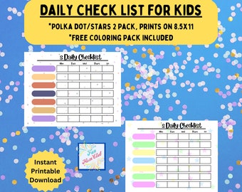 Lista de verificación diaria imprimible Tabla de comportamiento de tareas para niños Reglas de verano Horario de rutina para niños Planificador diario minimalista Lista de tareas Rastreador de hábitos