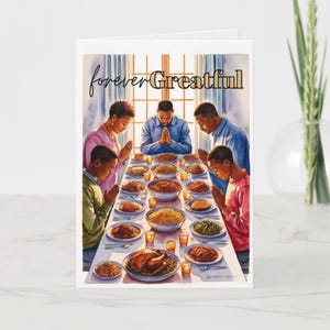 Per sempre grato / Afroamericano / Biglietto di auguri di Natale nero / Celebrazione dell'amore, della comunità e della famiglia nera