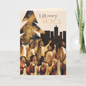 Til elke stem op | Zwart koor | Afro-Amerikaanse gospel | Zwarte kerstwenskaart | Zwarte liefde, gemeenschap en familie vieren