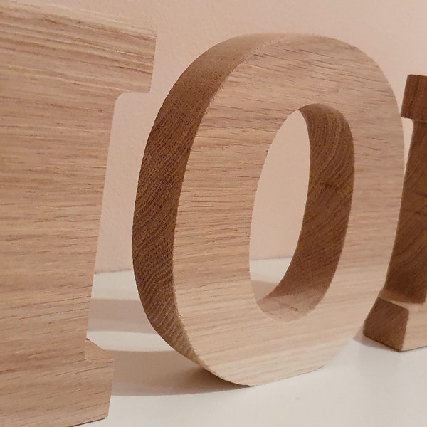 Schriftzug "HOME" Eiche Massiv Holz natur oder geölt 10cm, 15 cm, 20cm, 25cm und 30cm Höhe | Holzdeko | Wohnzimmer, Deko, Handmade,