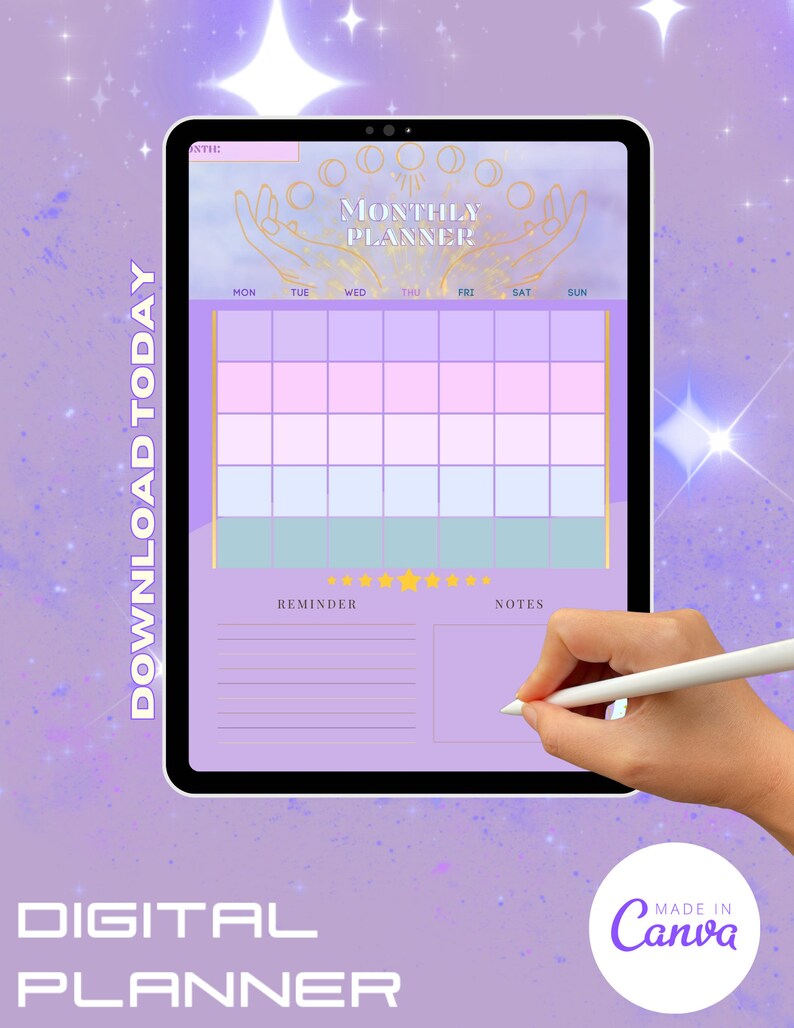 2024 Digital Planner Cosmic Energy Downloadable PDF Etsy
