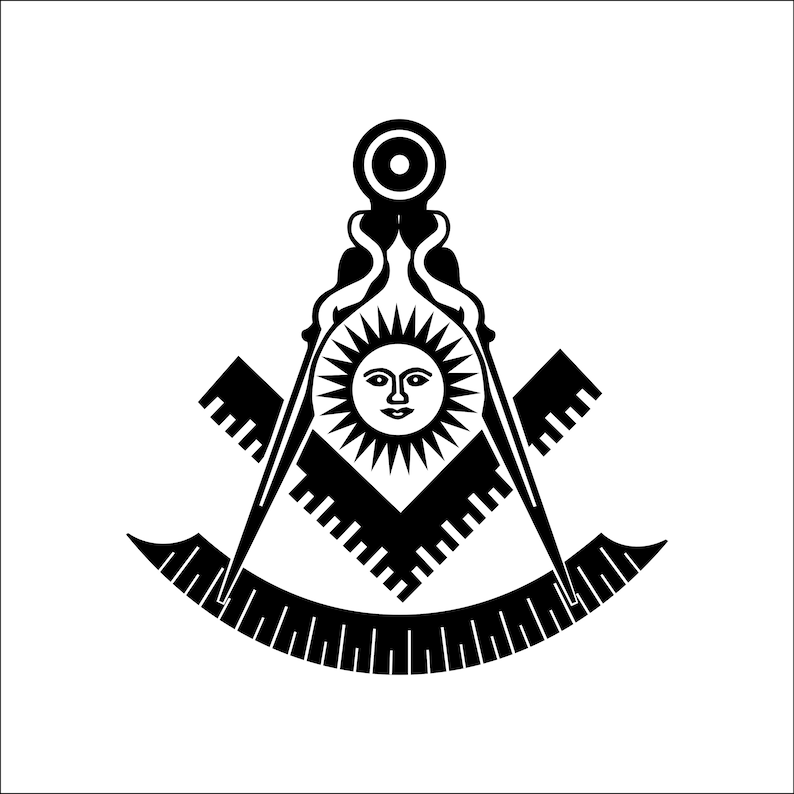 Past master mason square and compass svg etsy