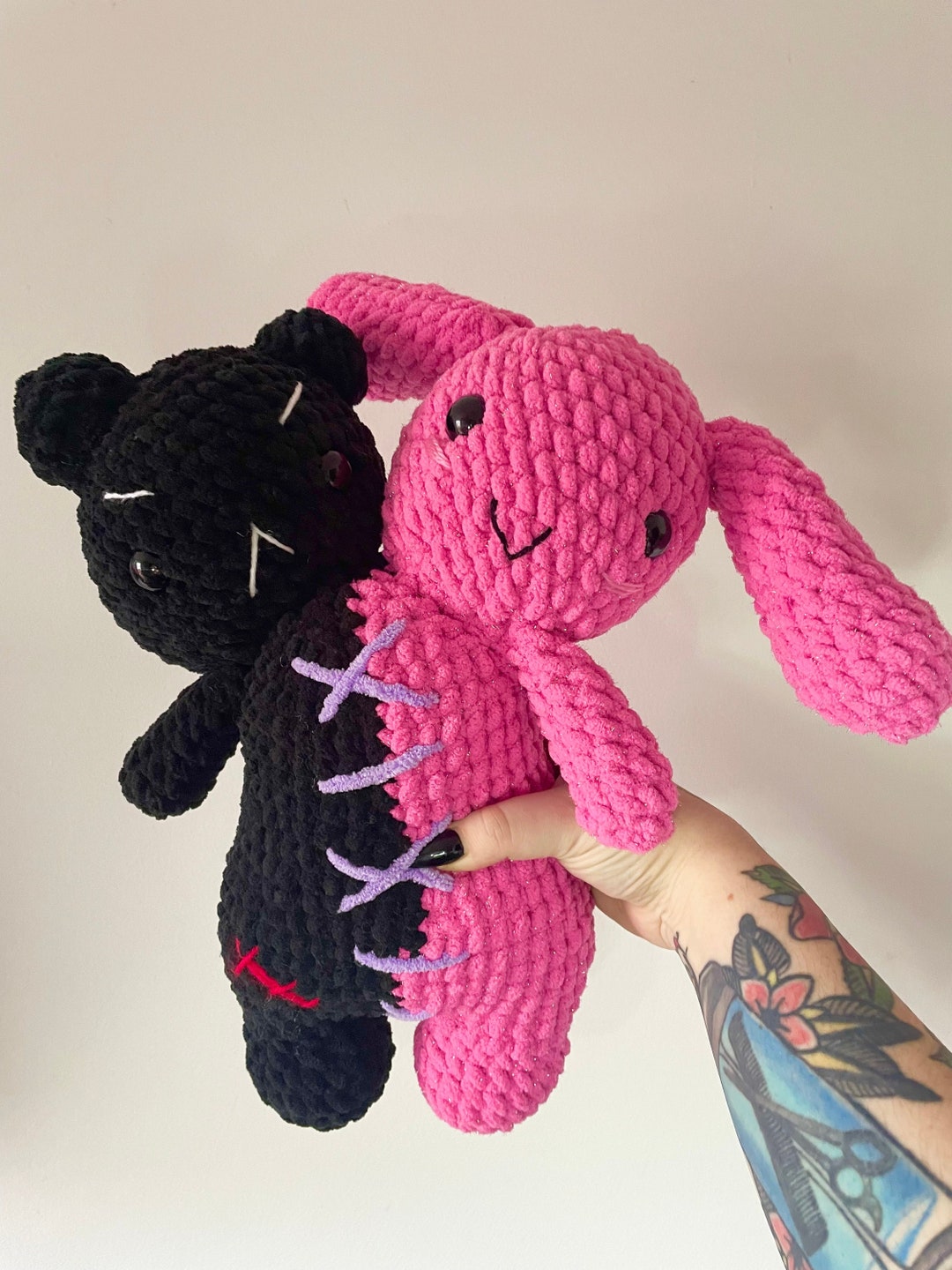The Conjoined Twins Bunny and Bear Creepy Crochet Amigurumi Plush ...