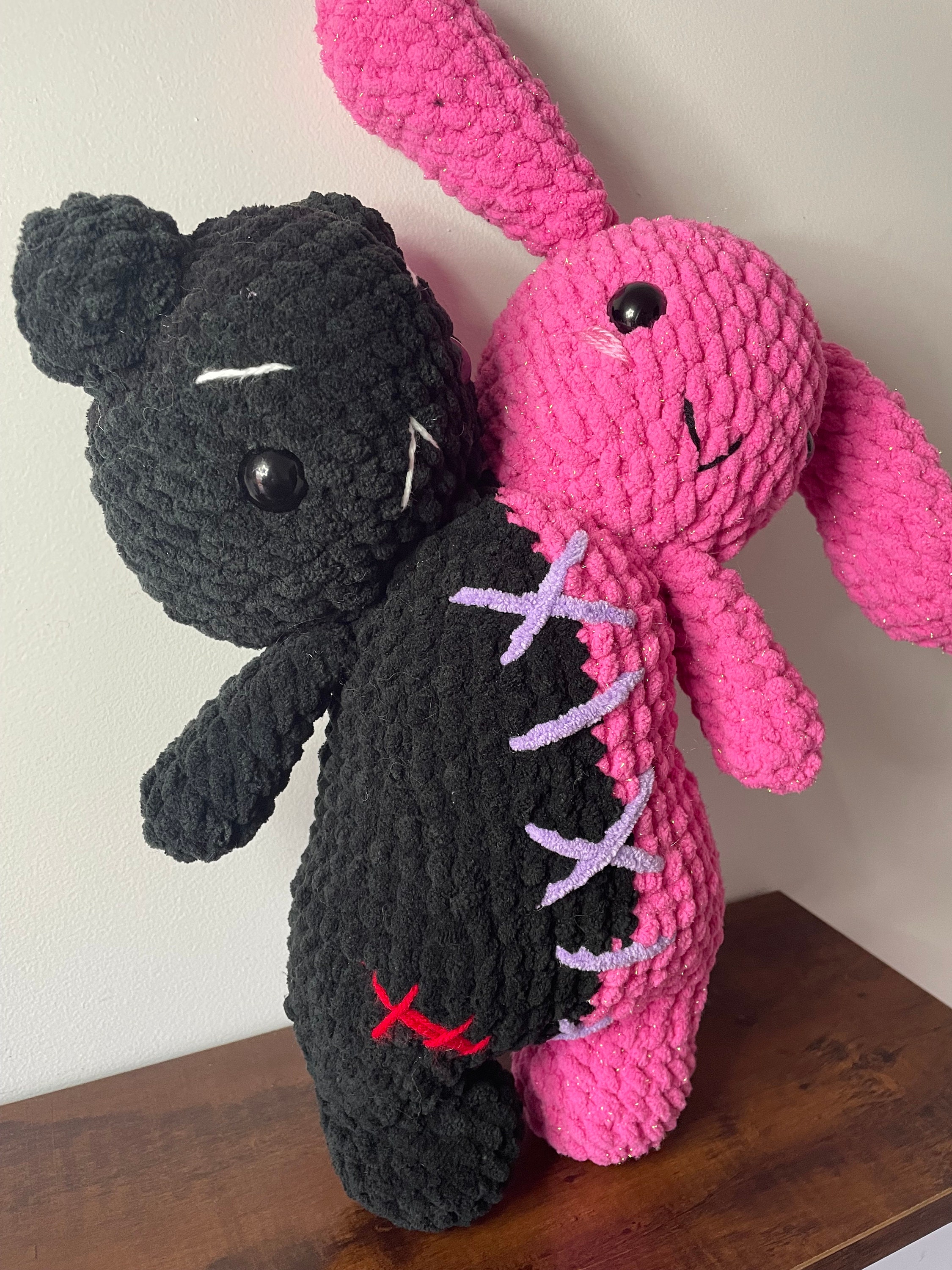 The Conjoined Twins Bunny and Bear Creepy Crochet Amigurumi Plush ...