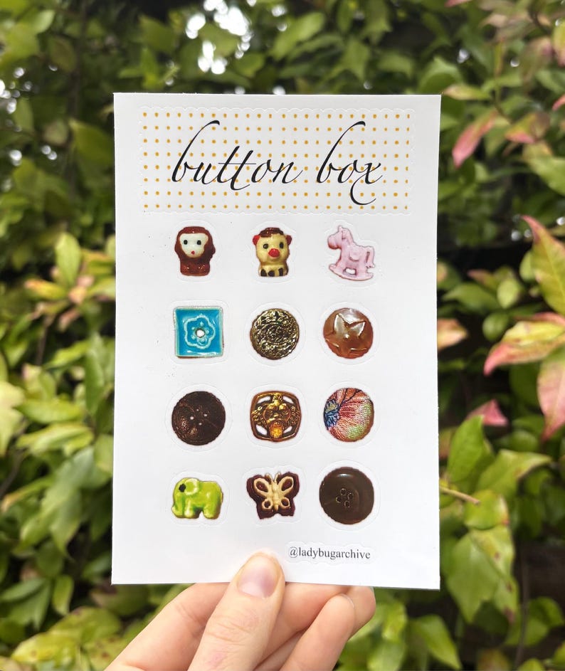 Button Box Sticker Sheet - Etsy