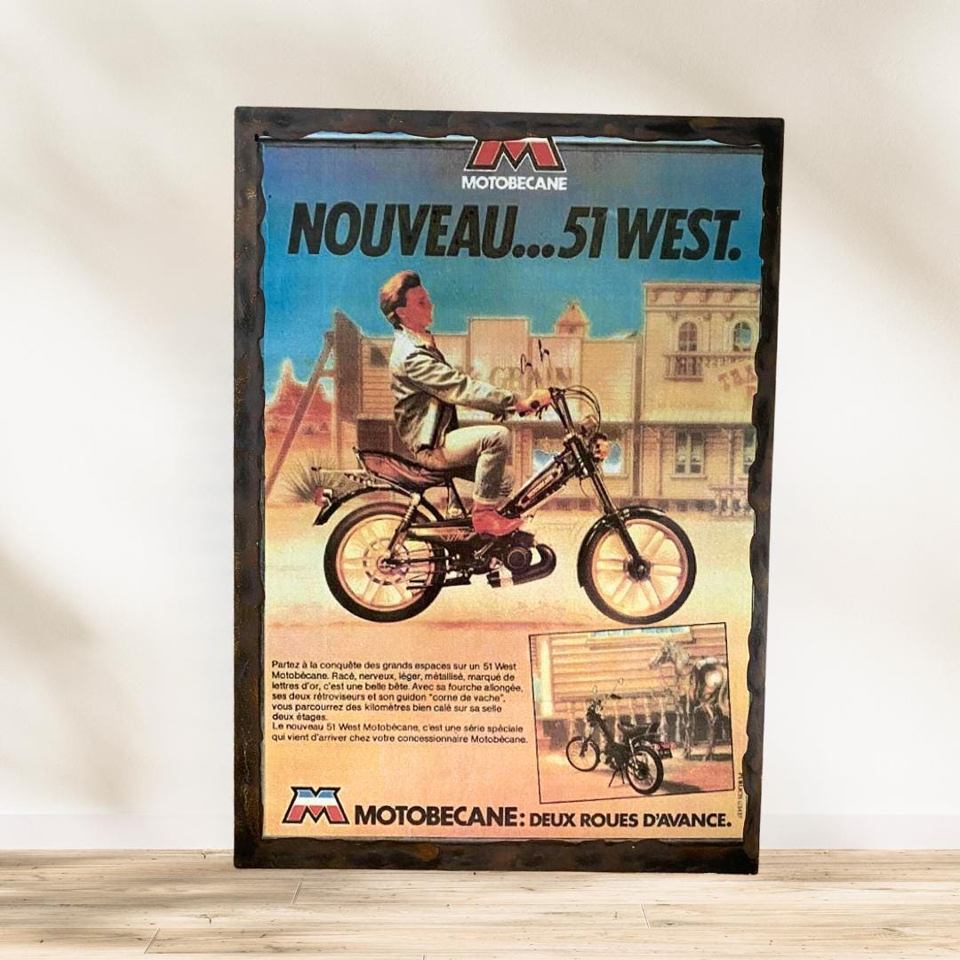 Plaque Murale Métal MOTOBECANE Art Déco Vintage