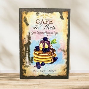 Café de Paris enamel plaque style painting
