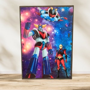Quadro GOLDORAK in stile placca smaltata