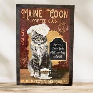 Tasse Cadeau De Noel Maine Coon Chat Peint à La Main Design Aquarelle