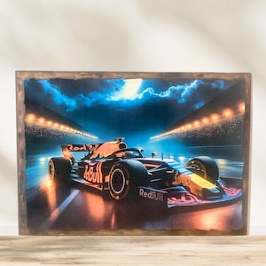 Formula 1 table in enamel plate style