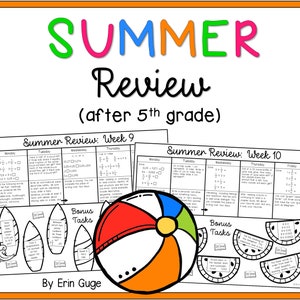 Summer Review For After 5th Grade: Math and Language Arts