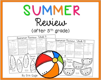 Summer Review For After 5th Grade: Math and Language Arts