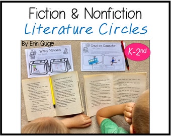 May include: Two children are reading books while sitting on a grey surface.  There are three black and white printable worksheets on the surface.  The worksheets are titled "Word Wizard", "Creative Connector", and "K-2nd".