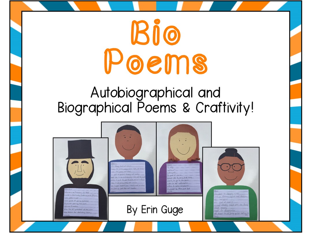 Bio Poem Layout Poetry Writing: Bio Poems (autobiographical and Biographical) - Etsy