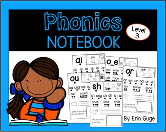 Phonics Notebook: Long Vowels, Vowel Teams, Diphthongs, Digraphs, R-controlled, Silent E