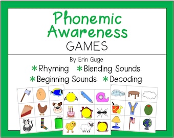 Phonemic Awareness Games: Rhyming, Beginning Sounds, Blending Sounds