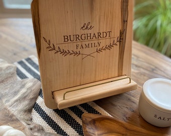 personalized cookbook holder, cookbook stand, easel