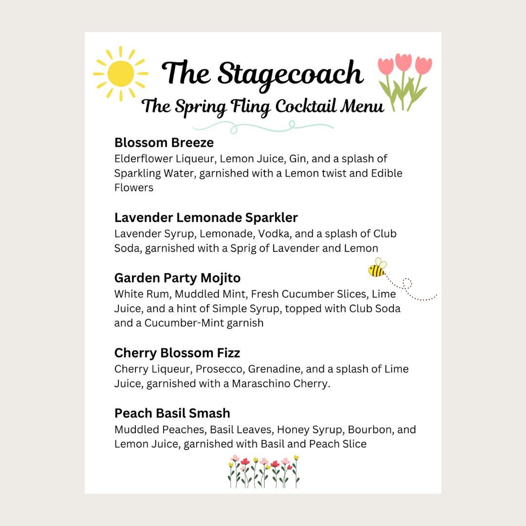 Spring Cocktail Menu Template | Editable Design | Perfect for Parties ...