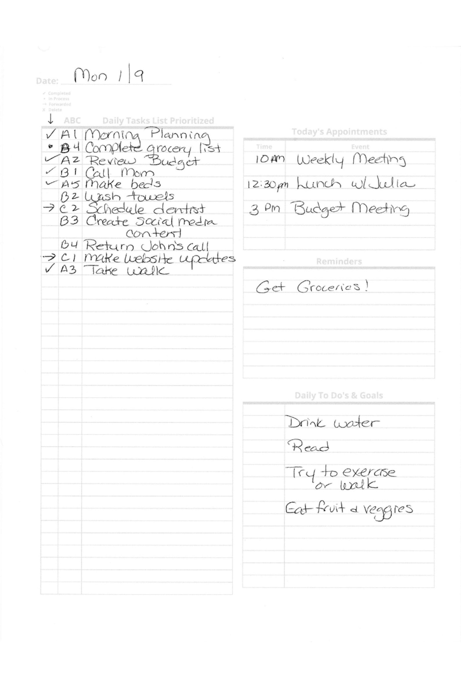 Daily Tasks List Prioritized Template, To-do List, Minimalist, Simple ...