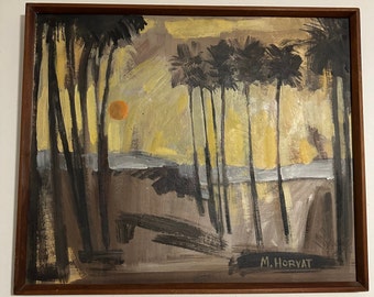 Florida Palm Forest Landscape Painting by M. Horvat