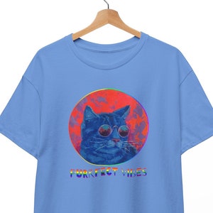 T-Shirt, perfect vibes, cat motif, CaT-Shirt, gift for her and him cat lovers