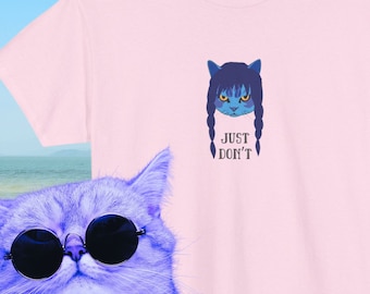 T Shirt cat funny, gift for cat lovers her and him, gothic style