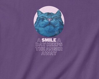 T-shirt for children with cat, smile, joy, birthday gift for girls and boys