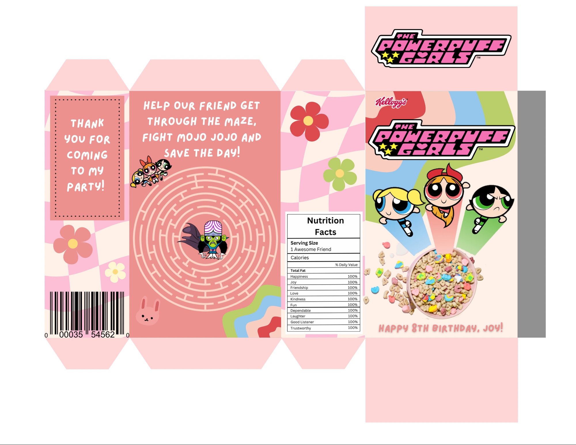 Editable Powerpuff Girls Cereal Box, Fun Cereal Box Template, Kids